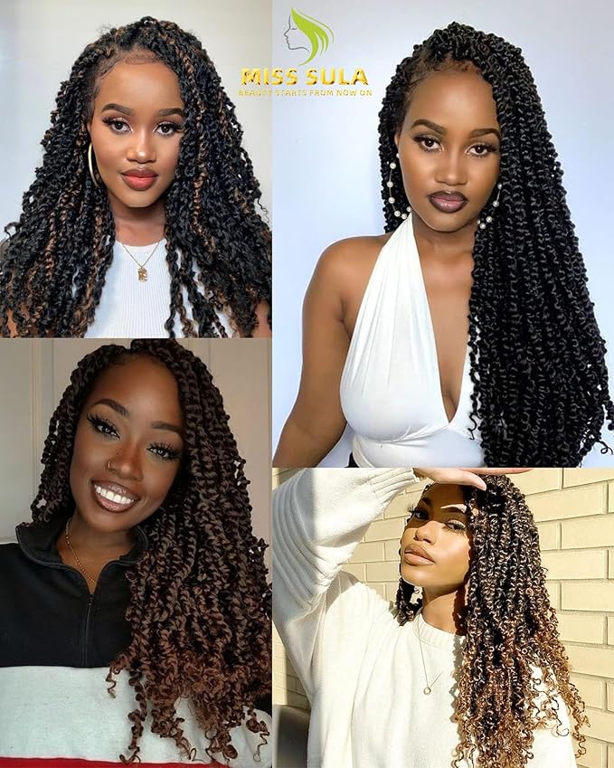 20 Inches 8 Packs crochet twists pre looped，Mixed Colors Combo Pack(6 packs 1B+ 2 pack T1B/27),Passion Twist Crochet Hair-Super Long Pre-twisted Pre Looped Hair Extensions(20"-8 Packs,1B+T27)