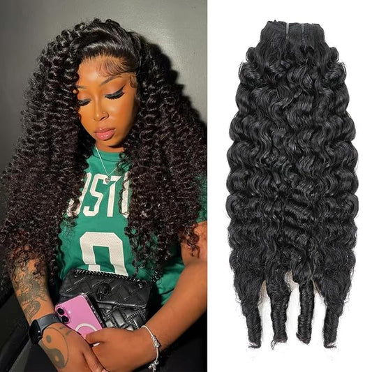 Burmese Curly Clip In Hair Extensions Real Human Hair 8pcs 120g/Set Spirally Curly Classic Clips Ins Full Head For Black Women 22 Inch Natural Black