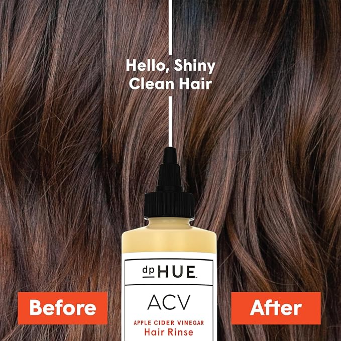 dpHUE Apple Cider Vinegar Hair Rinse, 8.5 oz - Shampoo Alternative, Scalp Cleanser & Post Workout Rinse - Removes Buildup & Sweat - Protects Natural Hair Oils