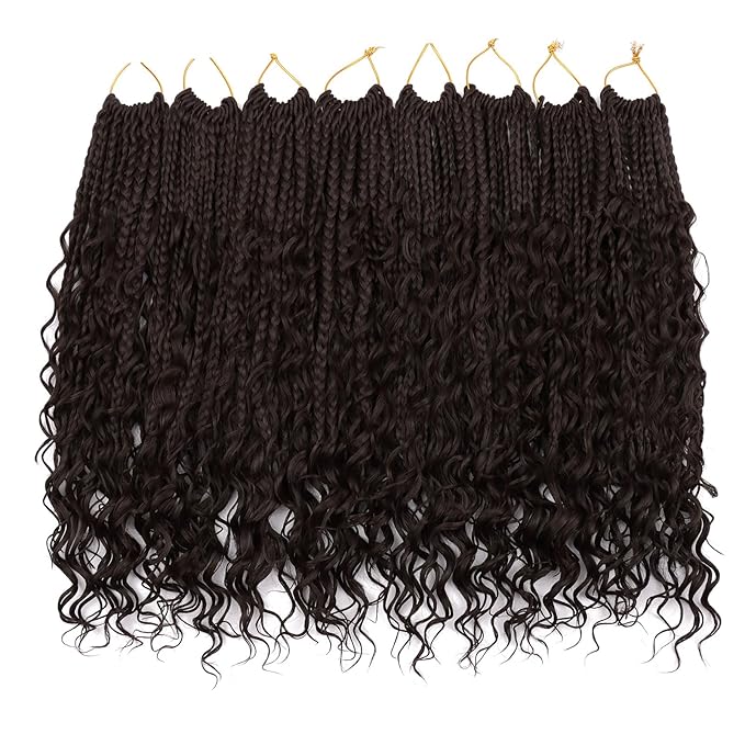 14 Inch Goddess Box Braids Crochet Hair for Black Women 8 Packs Crochet Box Braids Pre-looped Boho Box Braids Crochet Braids Synthetic Braiding Hair Extension #4