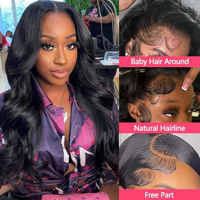12A Body Wave Bundles with Frontal Human Hair 16 18 20+14 Inch Brazilian Virgin Body Wave Human Hair Weave 3 Bundles with 13x4 HD Lace Frontal Closure
