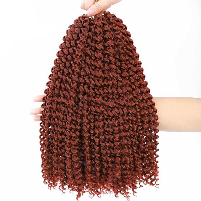Alrence Passion Twist Hair Copper Red 14 Inch 8 Packs Passion Twist Crochet Hair Long Bohemian Crochet Braids (14 Inch, 350#)