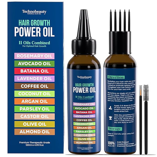 Rosemary Oil With Black Castor, Batana, Lavender, Coffee, Coconut, Argan, Avocado, Olive, Almond & Parsley Seed Oil, 11 Oils Infused for Ultimate Hair Growth (4 fl oz (120 ml))