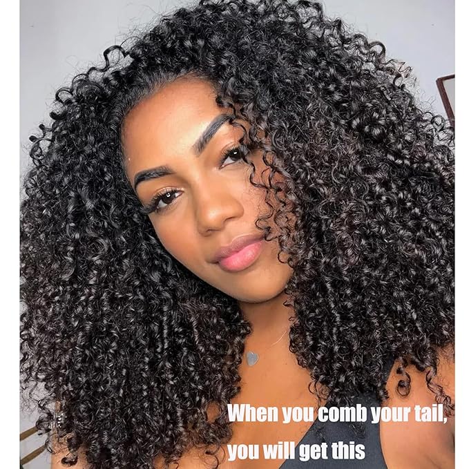 VIPbeauty Burmese Curly Half Wig Human Hair 200 Density 3 In 1 Seamless Flip Over Glueless Wear and Go Beginner Friendly 14A Brazilian Virgin Burmese Curly Wig Human Hair Drawstring Headband 14 Inch