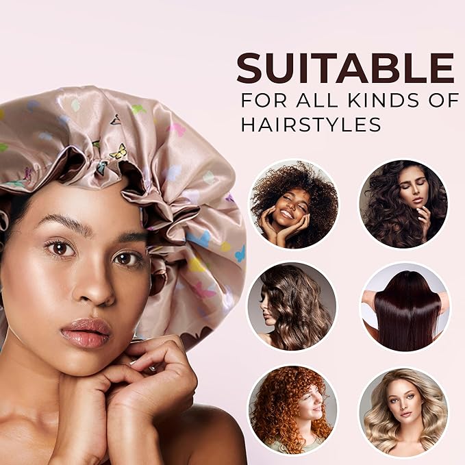 Discover Premium Ruffle Silk Satin Sleeping Bonnets Hair, Moisture Retention, and All-Night Comfort.