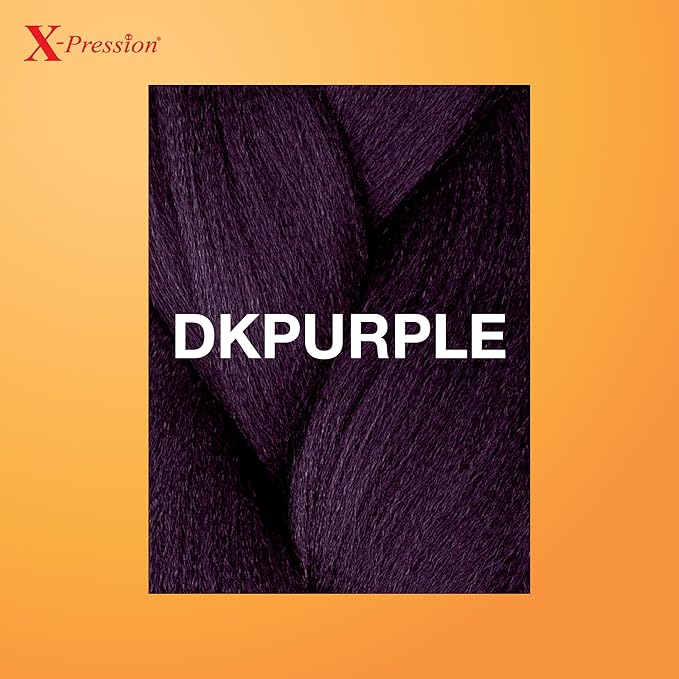 Sensationnel X-pression prestretched braiding hair - 3x braid 58 inch all kanekalon flame retardant synthetic braid for box braids and twists (1 pack, DKPURPLE)
