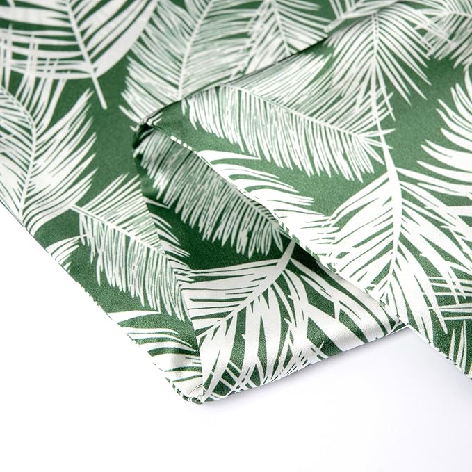 ZIMASILK 100% Pure Mulberry Silk Pillowcase for Hair and Skin Health,Both Sides 19 Momme Silk Floral Print,1pc (King 20''x36'',White Leaves)