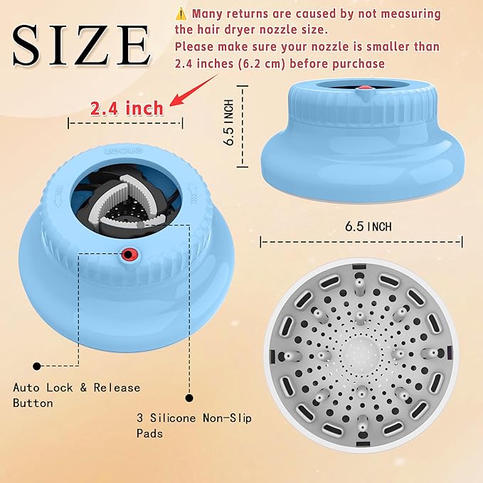 Universal Portable Blow Dryer Diffuser for Curly and Natural Wavy Hair, Hair Dryer Diffuser for Curly and Natural Wavy Hair (Light blue)