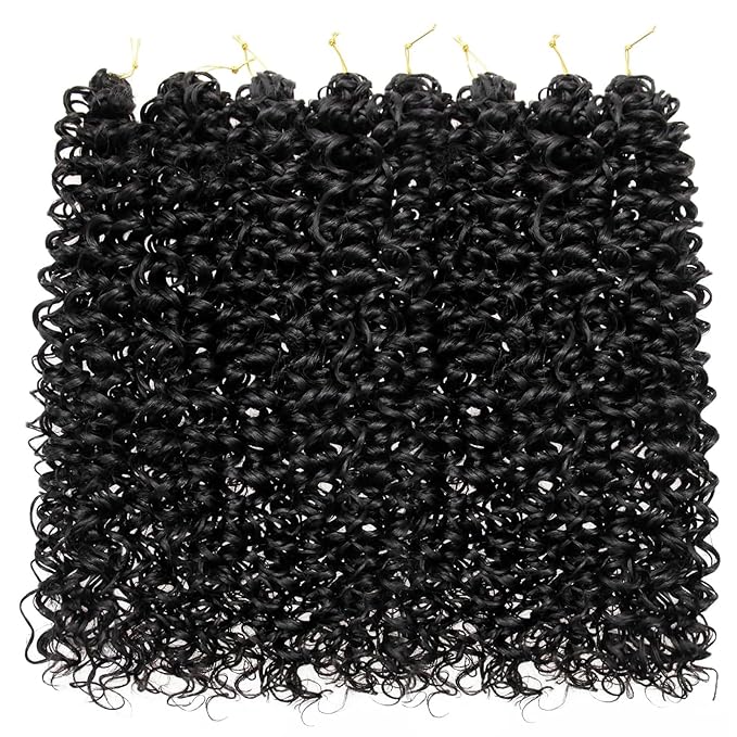 YXCHERISHAIR Curly Crochet Hair GoGo Curl Crochet hair for Women Natural Black Deep Wave Braiding hair,Synthetic Bohemian Crochet Braid Water Wave Crochet hair Extensions(8Packs, 28Inch)
