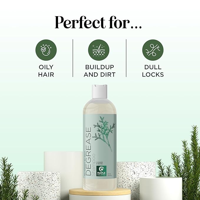 Clarifying Shampoo for Oily Hair and Scalp - Degrease Deep Cleansing Shampoo Build Up Remover with Rosemary Oil for Greasy Hair & Scalp - Vegan Color Safe Sulfate Paraben & Cruelty Free (12 Fl Oz)