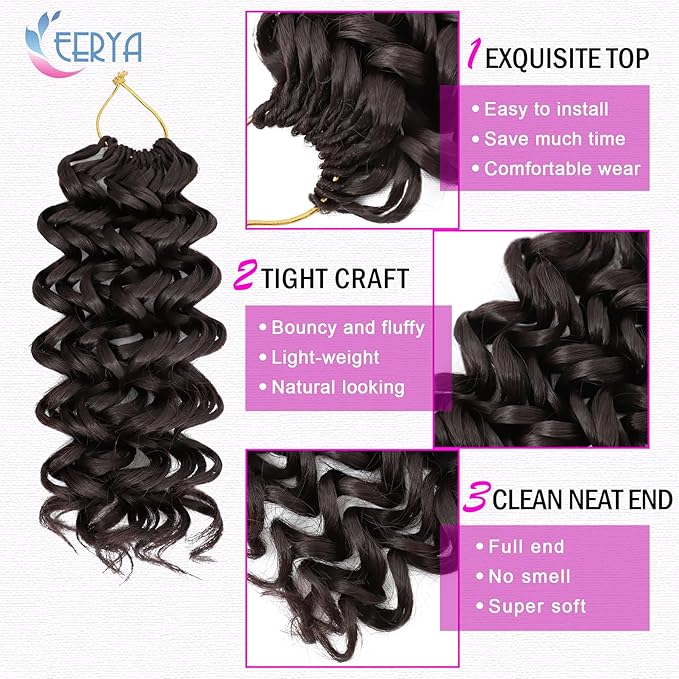 7 Packs GoGo Curl Crochet Hair 8 Inch Short Curly Crochet Hair for Women Deep Wave Beach Curl Crochet Braids Synthetic Braiding Hair Extensions(8 Inch, #4)