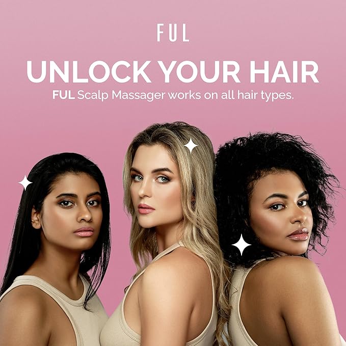 FUL Scalp Massager with Super Soft Silicone Brush for Hair Growth and Exfoliating Scalp, Ideal Scalp Massager Hair Growth Tool and Scalp Brush for Stimulating Hair and Cleansing