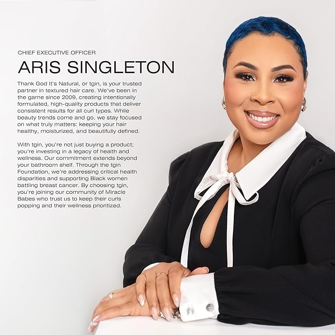 Thank God It's Natural tgin Miracle RepaiRx Protective Leave In Conditioner for Curly, Coily, Wavy Hair includes Biotin, Black Castor Oil, Repairs, Restores Damaged, Color-Treated Hair, 13 oz