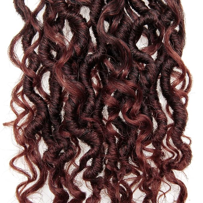 Goddess Locs Crochet Hair 10Inch 8Packs Faux Locs Crochet Hair Short Boho Locs Curly Crochet locs Crochet Hair Hippie Locs Bohemian Locs Crochet Braids for Black Women(1B/350, 10inch(Pack of 8))