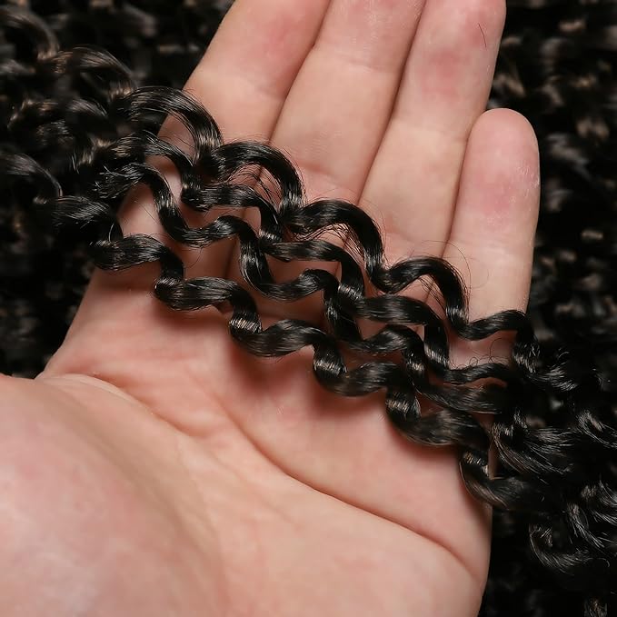 FUTAI Passion Twist Hair 7 Packs 18 Inch Pre Looped Water Wave Crochet Hair Bohemian Braids for Black Women