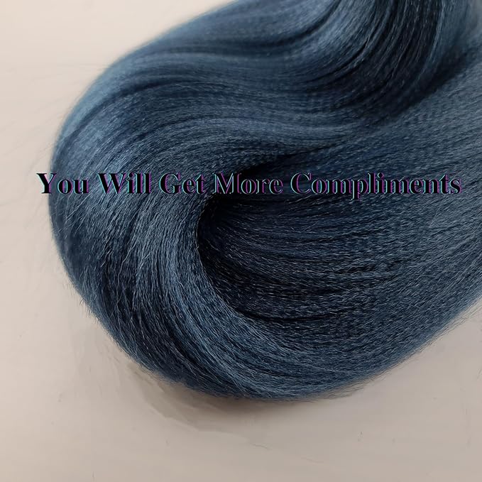 Leticia Navy Blue Braiding Hair Pre stretched Hypoallergenic Knotless Ez Braiding Hair for Braids Prestretched Synthetic Hair Extension for Women（Packs of 3,26",10 OZ）