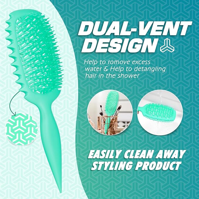 Candy Brush Curl Defining Vented Hair Brush for Effortlessly Detangling Shaping and Styling, Airflow Brush with EdgeLift for All Wet or Dry Hair Types for Women and Girl, Reduce Pulling and Frizzing