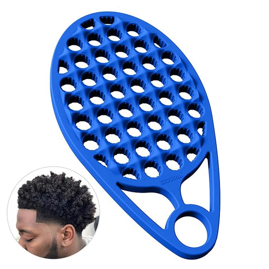 KOUPA Magic Silicone Curly Hair Brush, One Piece Twist Curl Comb for Afro Curls, Washable Hair Tool for Men Women, Blue, 1 Piece
