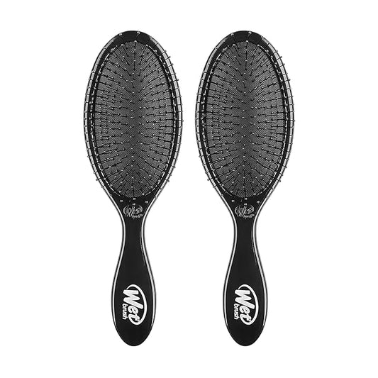 Wet Brush Original Detangler Hair Brush, Classic Black, Ultra-Soft IntelliFlex Bristles, Detangling Bristles Glide Through Tangles (Wet Dry & Damaged Hair), Women & Men (2 Pack)