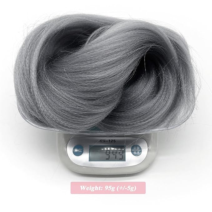 Grey Braiding Hair Pre Stretched 30 inch Kanekalo Gray Braiding Hair Extensions for Braiding Box Braids Jumbo Synthetic Long Micro Yaki Kids Knotless Pre Stretched Braiding Hair 3 pack