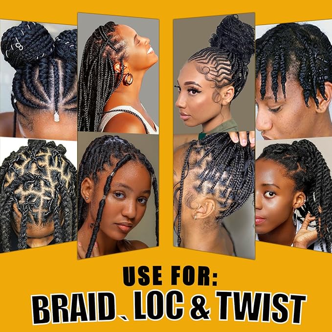 8.8OZ Strong Hold Braiding Gel for Twists, Locs, Cornrows - Tames Frizz, High Shine, No Flake, Easy Edge Control
