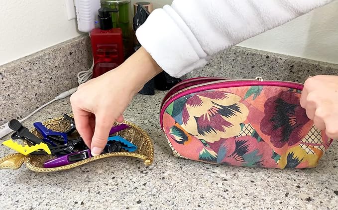 HH&LL Hair Clips for Women - Wide Teeth & Double-Hinged Design Alligator Styling Sectioning Clips of Professional Hair Salon Quality 10Pack (Rose Red)