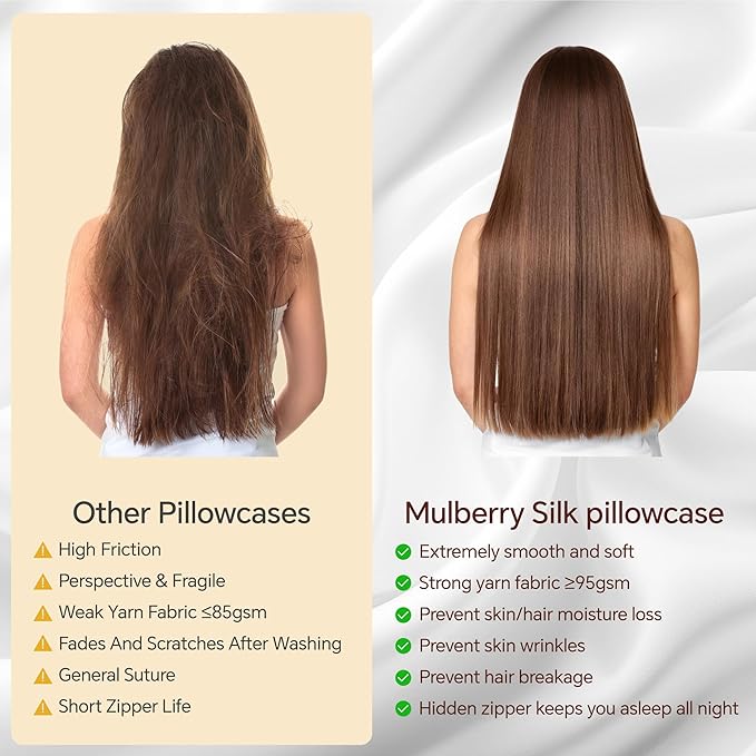 INFIIXSO Silk Pillow Cases 2 Pack Standard Size, Ultra Smooth & Soft Mulberry Silk Pillow Case for Hair and Skin, Breathable Cooling Silk Pillowcase with Hidden Zipper (Ocean Mist, 20x26 Inches)