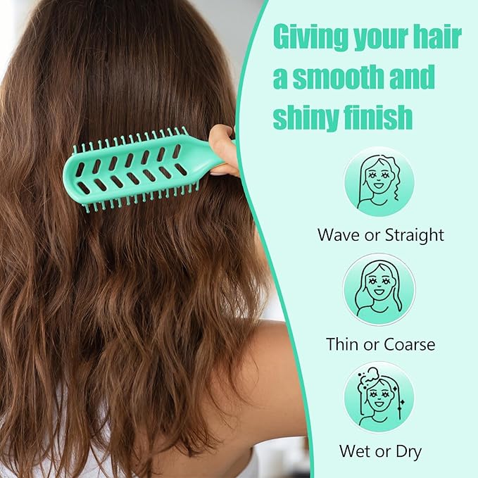 kuwa Detangler Brush for Curly Hair,Degradable Vented Hair brush,detangling brush for thick hair,Faster n Easier Detangle Wet or Dry Hair with No Pain