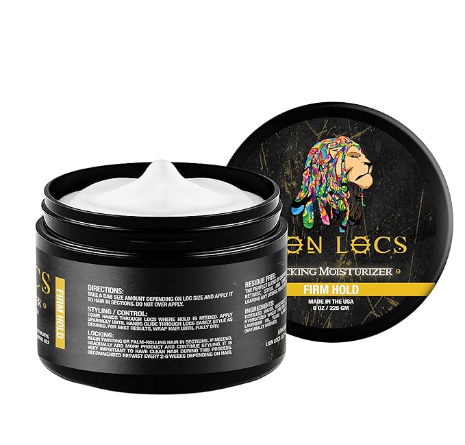 Lion Locs Hair Locking Dreads Moisturizer for Dreadlocks, Locks, Microlocs, Interlocks, Braidlocks, Braids, Fauxlocs, Twistlocks, or Sisterlocks (8oz) (Firm)