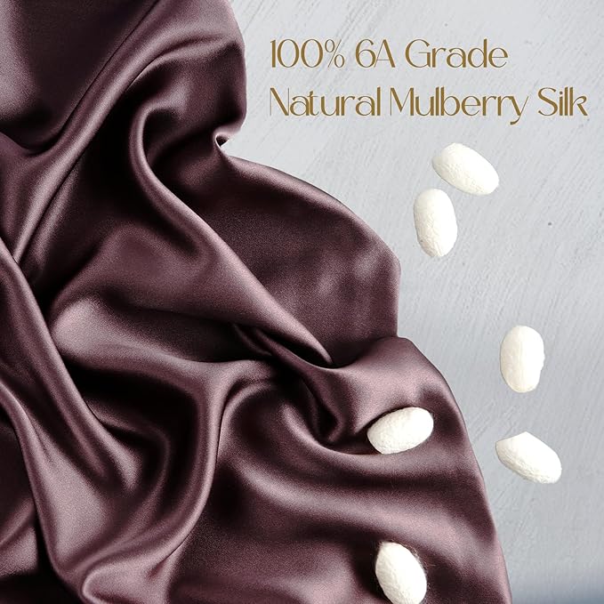 ZIMASILK 100% Pure Mulberry Silk Pillowcase for Hair and Skin Health,Soft and Smooth,Both Sides Premium Grade 6A Silk,600 Thread Count,with Hidden Zipper,1pc (Queen 20''x30'',Dark Mauve)