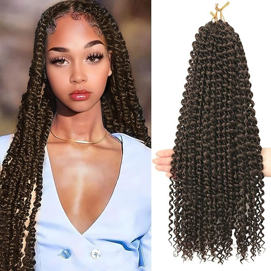 30 Inch Passion Twist Hair, Water Wave Crochet Hair Passion Twist Crochet Hair for Women Long Bohemian Synthetic Curly Braiding Hair Extensions Passion Twists Braiding Hair (30 Inch (Pack of 2), #4)