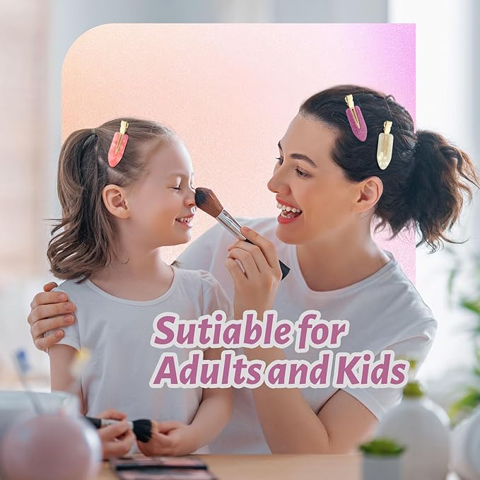 8 Pcs No bend Hair Clips No Crease Makeup Hair Clip Duckbill Clip No Dent Creaseless Alligator Hair Barrettes for Salon Hairstyle Women Girls Makeup Accessories (Acrylic Resin-PinkPink)