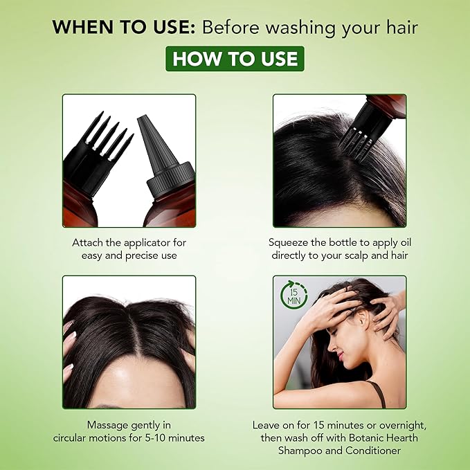 Botanic Hearth Hair Oil for Hair Growth & Home Hair Perm Kit | Strengthening Dry, Frizzy, Damaged Hair & Scalp Treatment | Hemp & Biotin Hair Oil – 6.7 Fl Oz