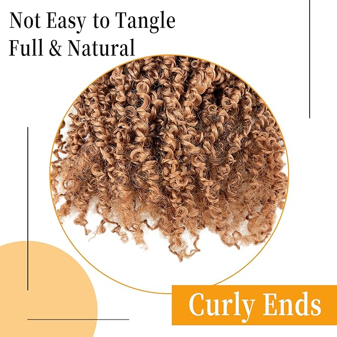 10 Inch Pre-Looped Yanky Twist Crochet Hair, 30 Strands/Pc, Mini Passion Twists, Senegalese Braiding Hair (30#, 8 Pcs/Pack)