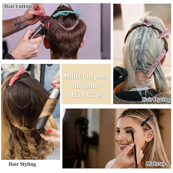 30 Pack Alligator Hair Clips for Styling, Sectioning Crocodile hair Clips Professional Barber Accessories for Salon of Thick Curly Volume Hair (Multicolored 1)