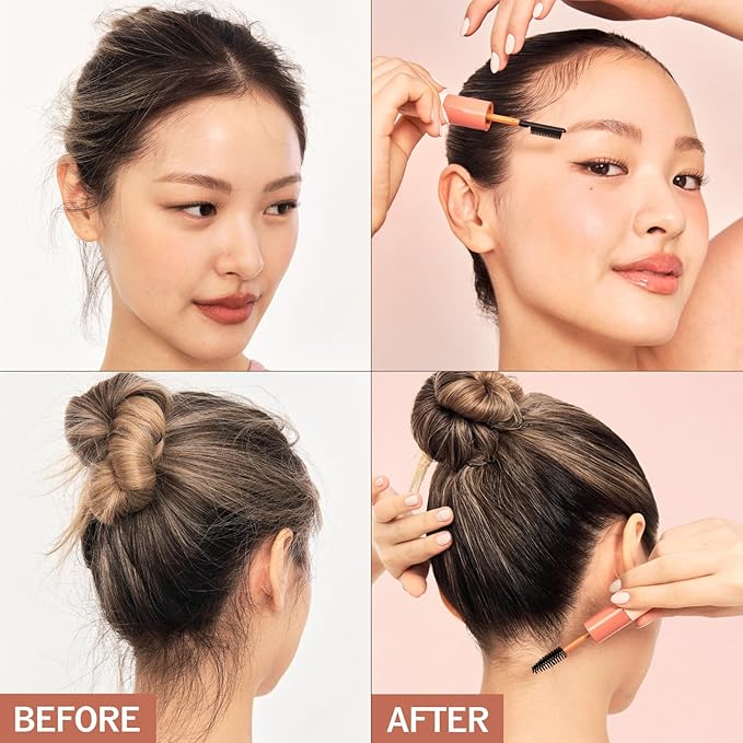 Hard Fix Hair Mascara – Strong Hold, Edge Control, Slick Back Stick with Dual-Brush Design for Precision Styling, Non-Greasy All-Day Fix, Easy-Wash Formula