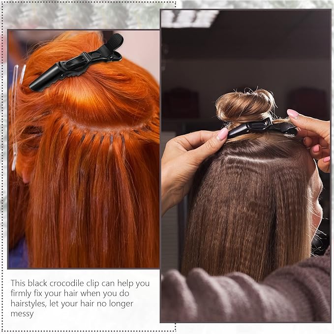 MTLEE 80 Pack Alligator Wide Teeth Hair Sectioning Clips for Women Home Styling (Black)