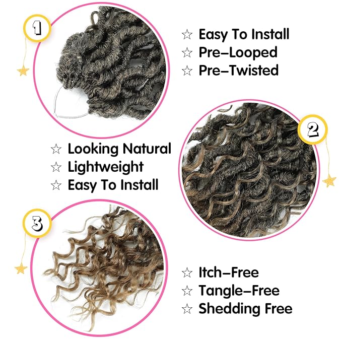 Fulcrum Goddess Locs Crochet Hair 16 Inch, 8 Packs New Faux Locs Crochet Hair for Black Women, Crochet locs with Curly Ends (16Inch (Pack of 8), T27#)