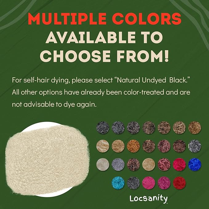 Locsanity Afro Kinky 100% Bulk Natural Human Hair - Braiding Hair for Dreadlocks, Loc Repair, Dreadlock Extensions, Twists, Braids - 8 Inches Long, 1 Oz - #613