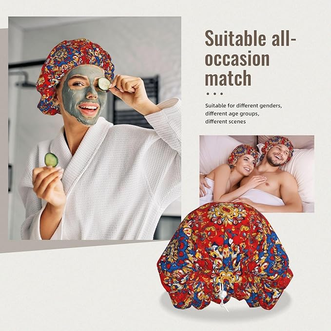 Satin Silk Bonnet for Sleeping Women Double Layer Sleep Hair Bonnets Caps for Curly Braid Hair