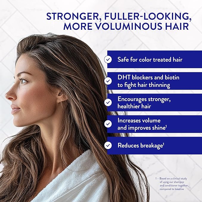 Routine Wellness Anti-Thinning Volumizing Shampoo and Conditioner Set for Thinning Hair & Hair Loss - Grow Your Confidence with Biotin & DHT Blockers - Lilac & Winter Rose Set