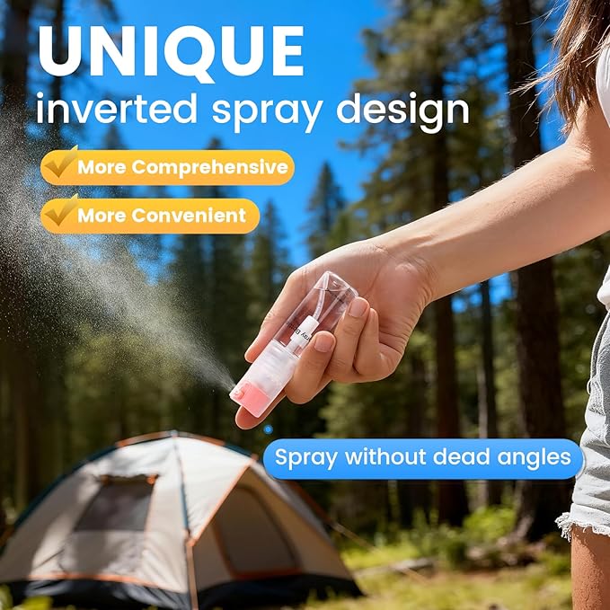 4 Pack Refillable Spray Bottle, Reversible Small Empty Spray Bottle with Fine Mist, Leak Proof - for Cleaning Solutions, Mosquito prevention, Face & Hair Mist - 4pk 0.68 OZ / 20 ML