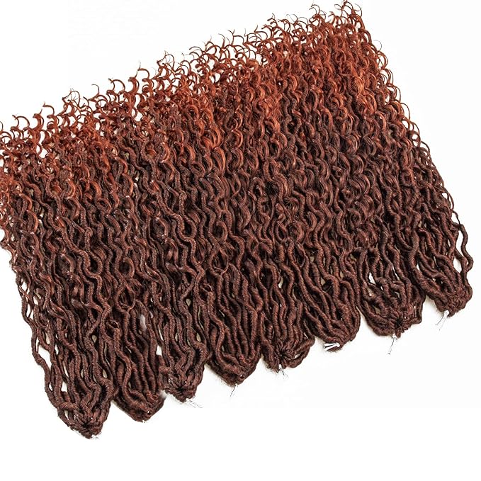 8Packs Goddess Locs Crochet Hair 22Inch Crochet Locs,Boho Faux Locs With Curly Ends River Hippie Locs Bohemian Locs Ginger Crochet Hair for Black Women(1B/350, 22inch(Pack of 8))
