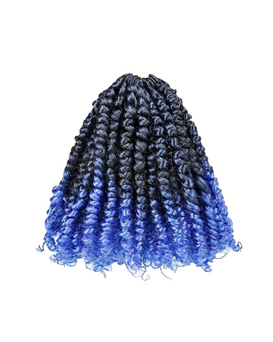Pre Looped Pretwisted 6 Inches 8 Packs Passion Twist Crochet Hair for Black Women and Kids-Omber Blue,Soft Lightweight Hair Extension(6"-8 Packs,T1B/Blue)