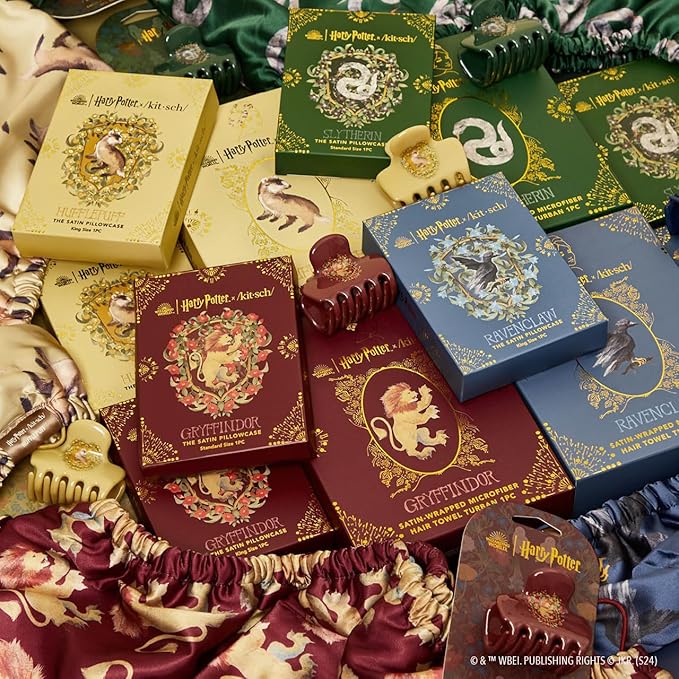 Kitsch x Harry Potter Ravenclaw Satin Pillowcase with Zipper – Double-Sided Crest Design – Better Than Silk Pillowcase – Perfect for Kids Rooms & Toddler Bed Time Pillow Case – King Size 19x36