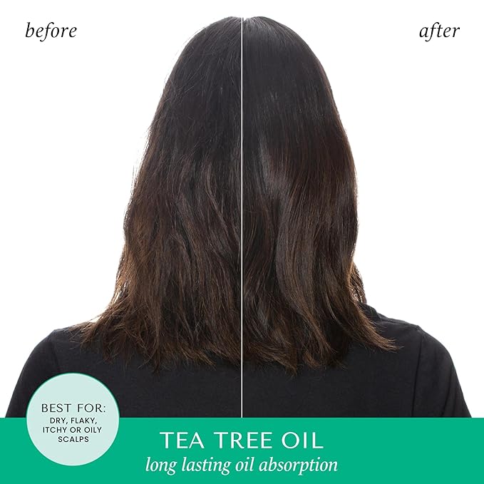 HASK Tea Tree Invigorating Dry Shampoo for Oily, Itchy Scalps – Absorbs Oil, Rebalances Scalp, Hypoallergenic, No Sulfates or Parabens, Cruelty-Free – 8.1oz