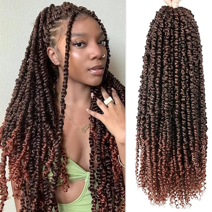 Passion Twist Hair - 8 Packs 20 Inch Passion Twist Crochet Hair For Women, Crochet Pretwisted Curly Hair Passion Twists Synthetic Braiding Hair Extensions (20 Inch 8 Packs, T350)