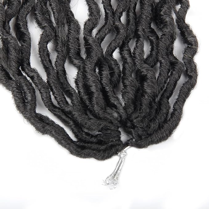 Goddess Locs Crochet Hair 26Inch 8Packs Boho Faux Locs,Crochet Loc With Curly Ends River Hippie Bohemian Loc Crochet Hair for Black Women(1B, 26inch(Pack of 8))