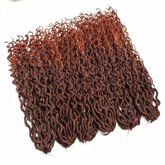 Goddess Locs Crochet Hair 22Inch Curly Faux Locs Crochet Hair,6Packs Pre-looped River Loc BohemianLocs Crochet Braids for Black Women(1B/350, 22inch)