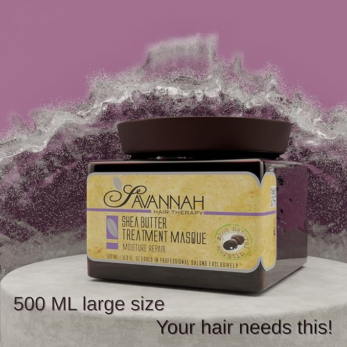 Savannah Hair Mask with Keratin & Shea Butter – Deep Conditioning Hair Treatment for Dry, Damaged & Curly Hair – Repairs, Strengthens & Restores Shine – 16.9 fl oz